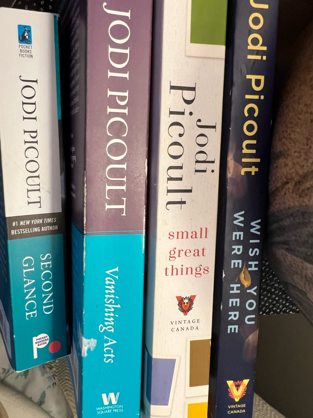 Jodi Picoult Stacked Decorative Books - Multicolor Accent Set(4)